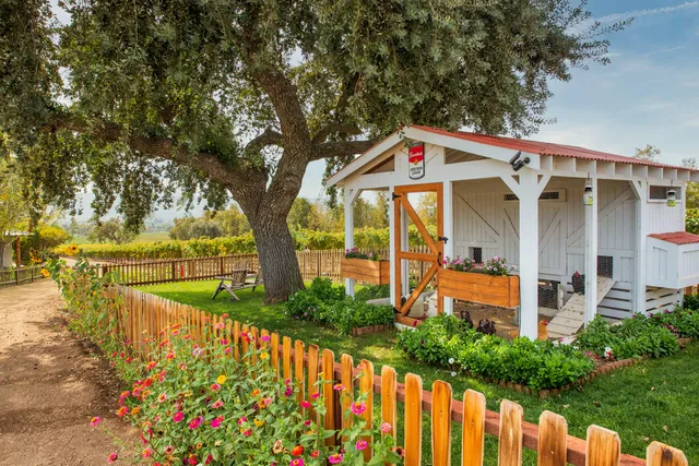 a view of swimming pool with flower in front of main door