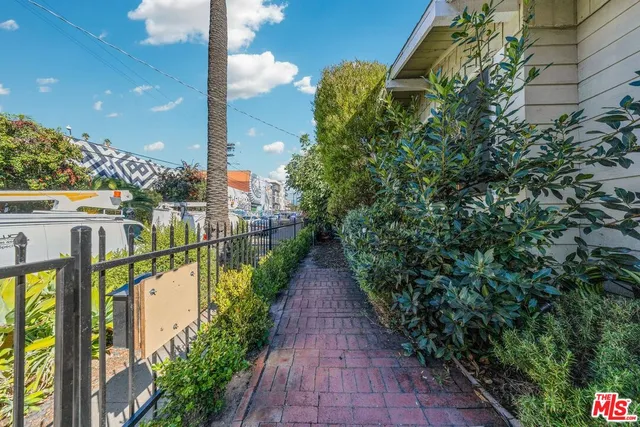 a view of a pathway of a garden
