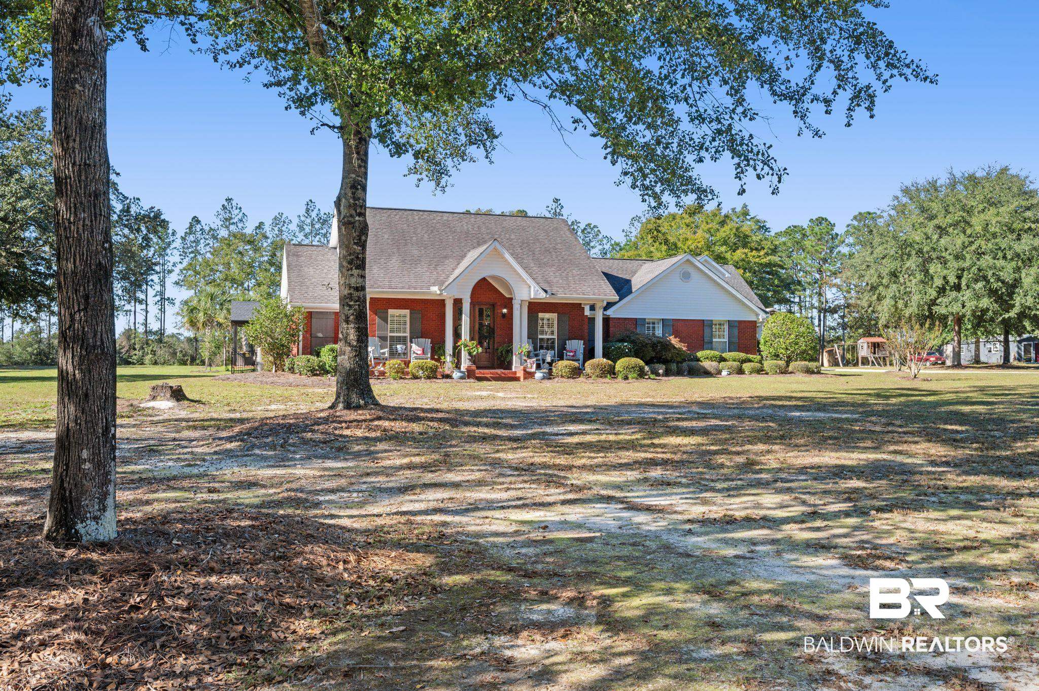 View of front of home with a front lawn