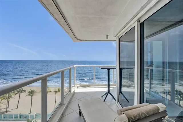 a view of balcony with couch