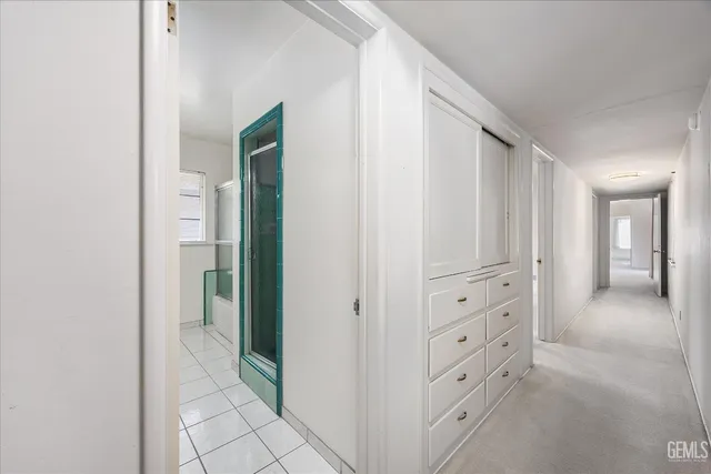 a view of a bathroom with closet