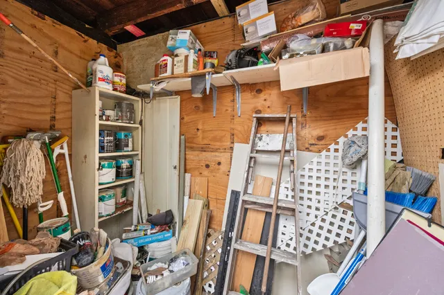 a view of balcony with stainless steel appliances