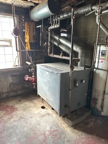 a close view of water heater room