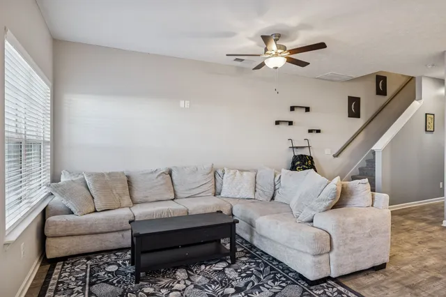 a living room with furniture