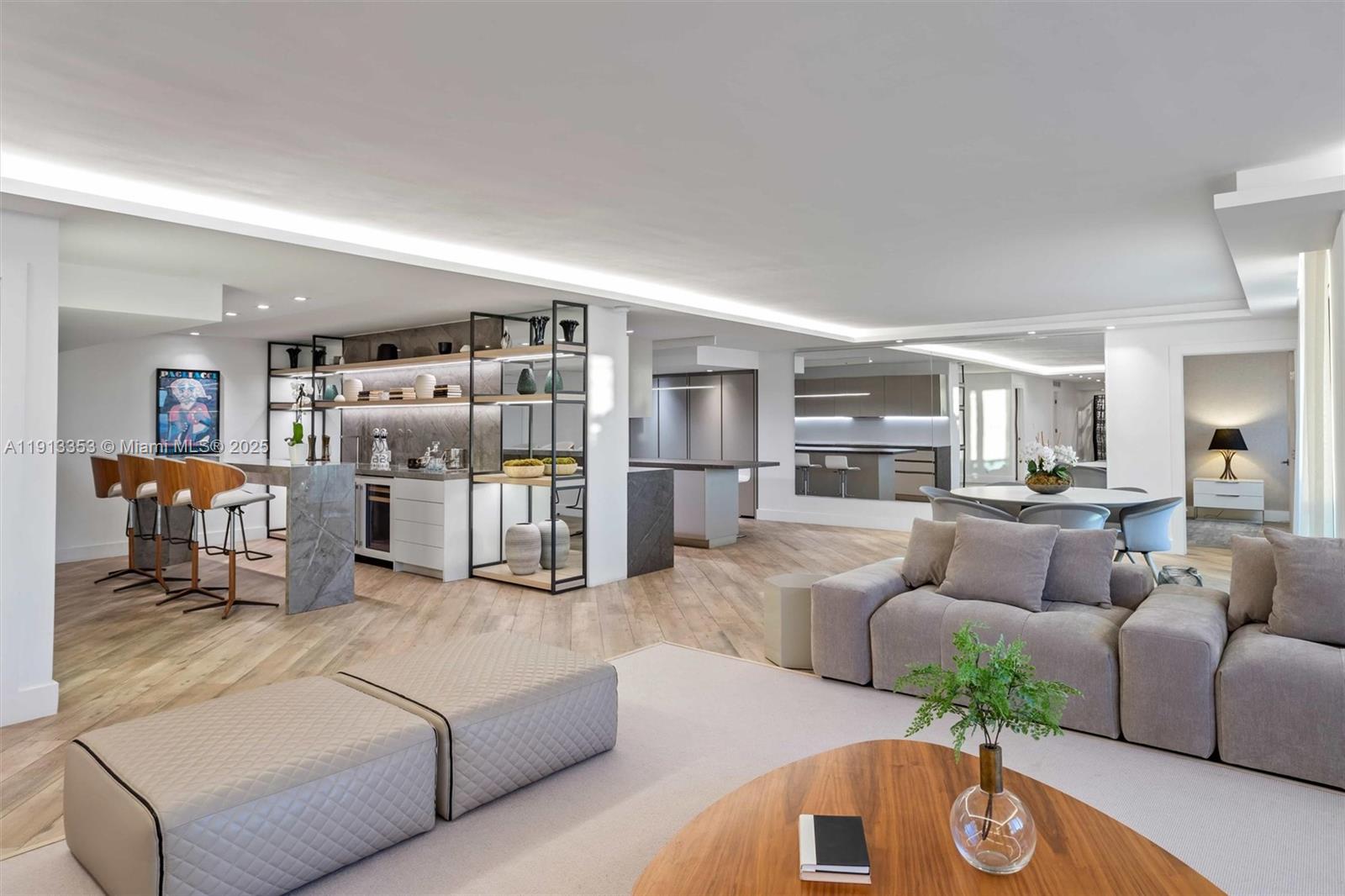 2301 Collins Avenue, Unit 1432 Miami Beach, FL 33139 - Photo 50 of 63 a living room with furniture and a view of kitchen