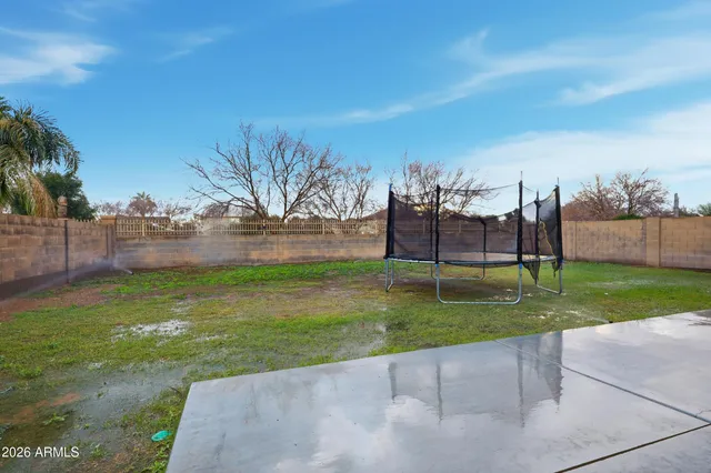 a view of a golf course with a garden