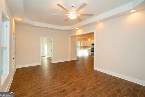 a view of a livingroom with a window