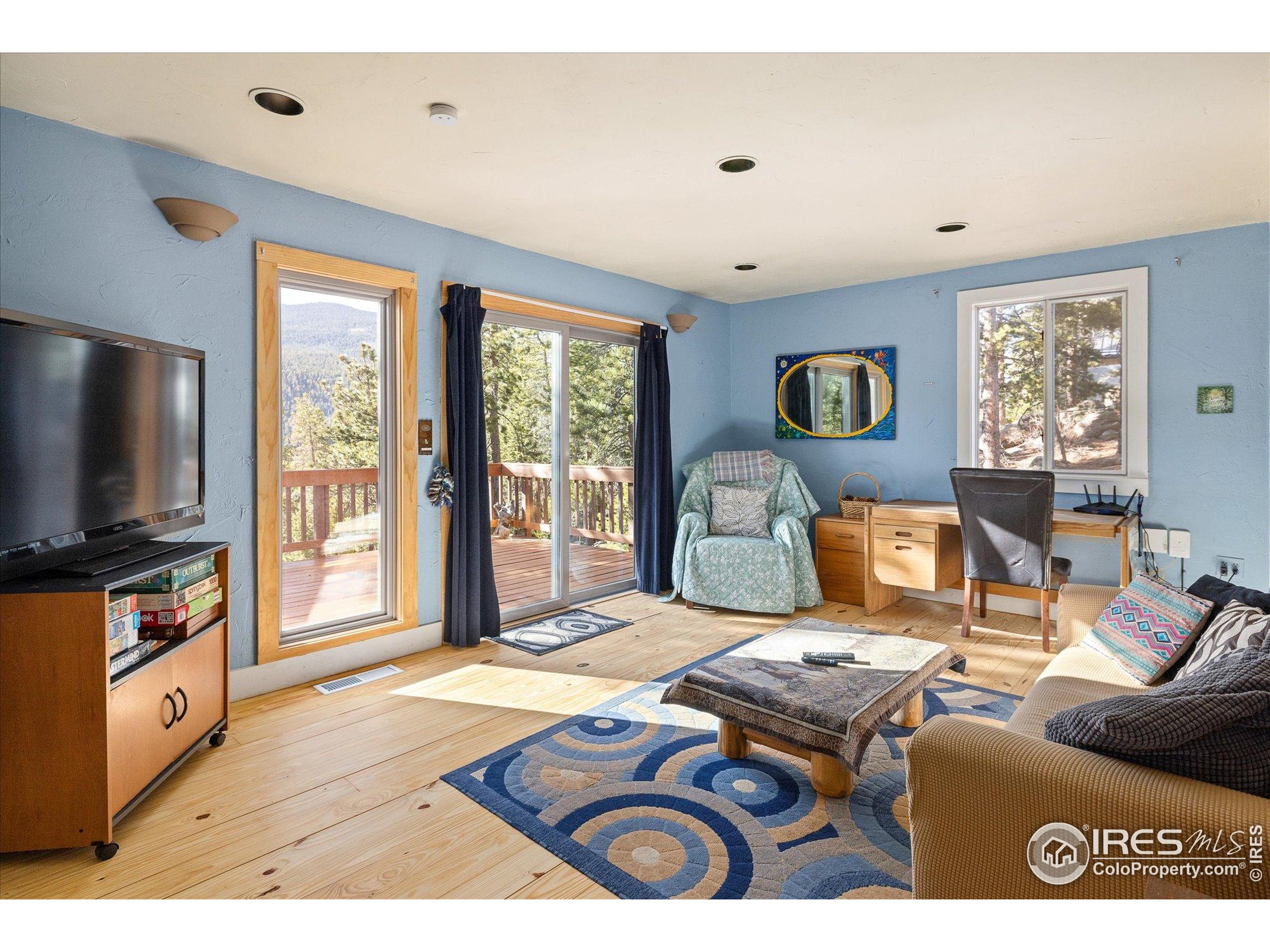 246 Rudi Lane West Golden, CO 80403 - Photo 13 of 48 a bedroom with furniture and a flat screen tv