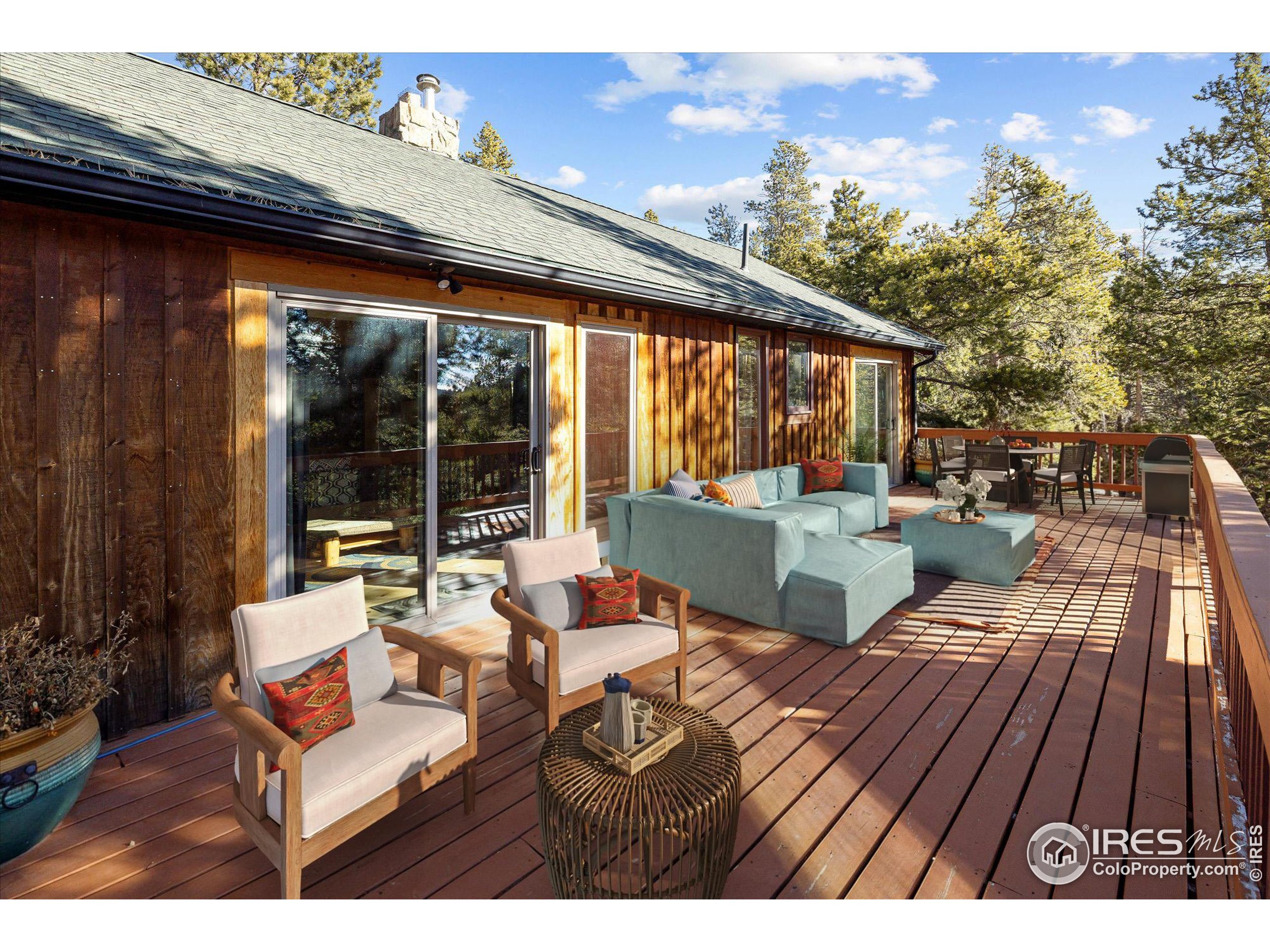 246 Rudi Lane West Golden, CO 80403 - Photo 31 of 48 a outdoor sitting area with furniture and wooden floor