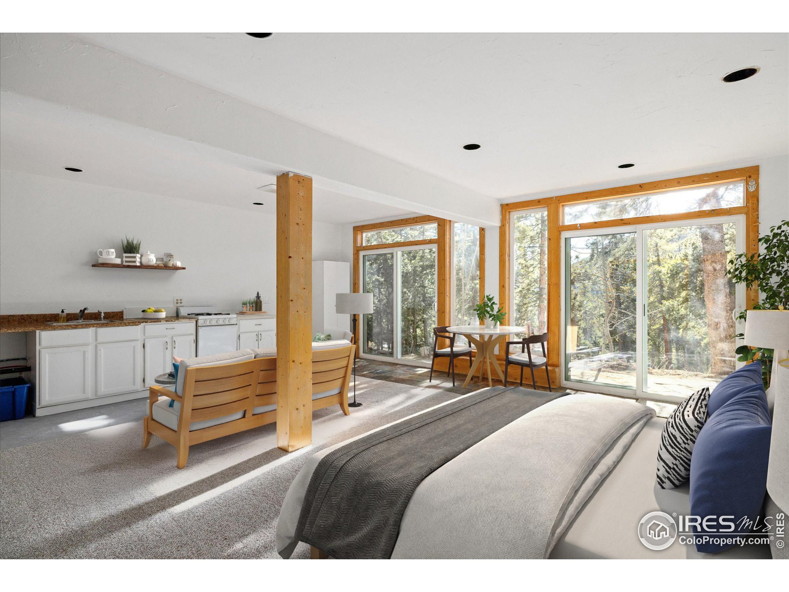 246 Rudi Lane West Golden, CO 80403 - Photo 35 of 48 a bedroom with furniture and large windows