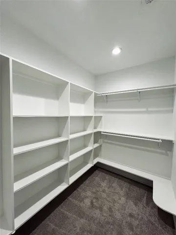 a storage room with racks