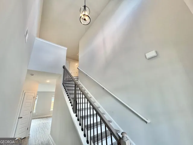 a view of a hallway with entryway