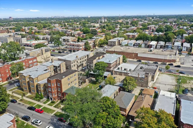 an aerial view of a city