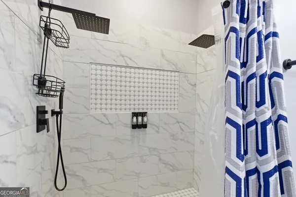 a bathroom with a shower
