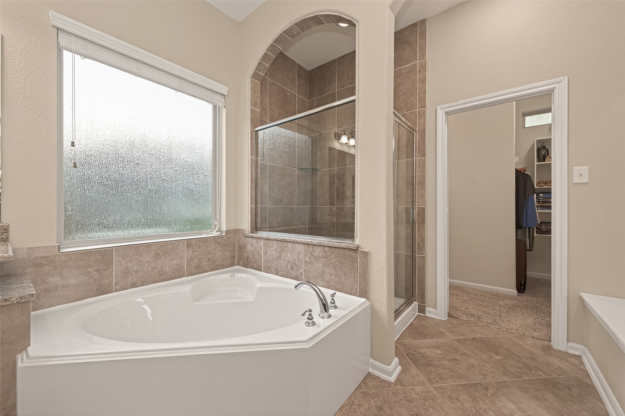 10 Ruchill Circle Conroe, TX 77304 - Photo 37 of 47 Frosted Window by the soak tub. So Relaxing!
