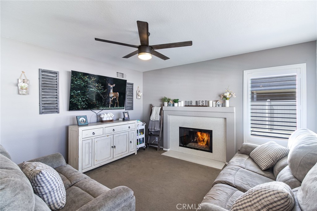 32182 Cala Torrente Temecula, CA 92592 - Photo 10 of 35 a living room with furniture a fireplace and a flat screen tv