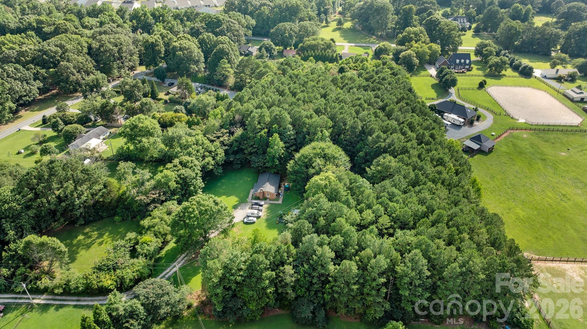 1108 Willoughby Road Monroe, NC 28110 - Photo 41 of 48 an aerial view of residential house with outdoor space and trees all around