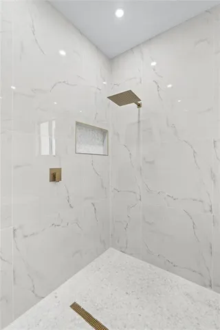 a bathroom with a shower