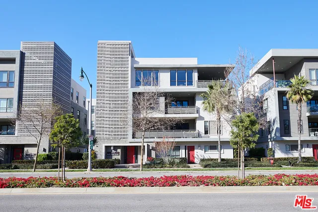 a front view of a building with street