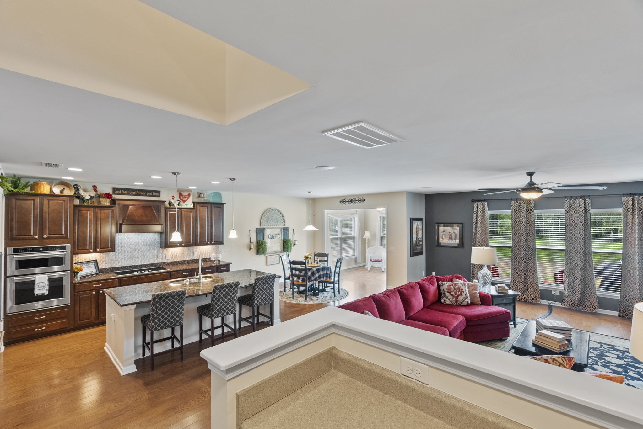 1064 Addington Road Hendersonville, TN 37075 - Photo 20 of 55 a living room with stainless steel appliances kitchen island granite countertop furniture and a large window