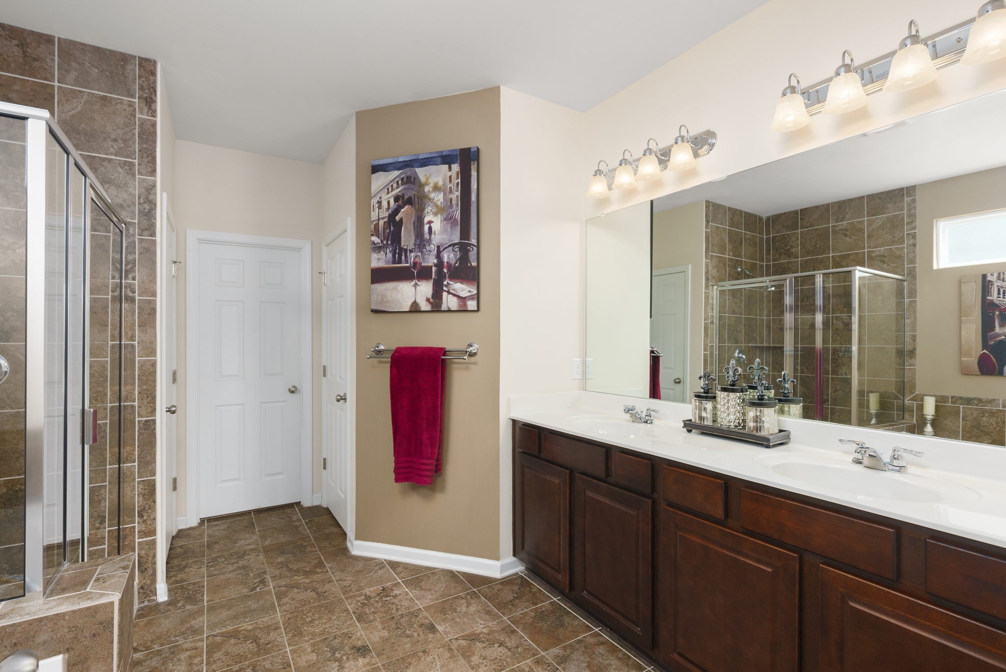 1064 Addington Road Hendersonville, TN 37075 - Photo 36 of 55 a bathroom with a double vanity sink and a mirror
