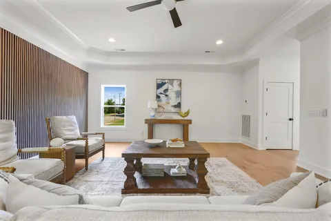 a living room with furniture