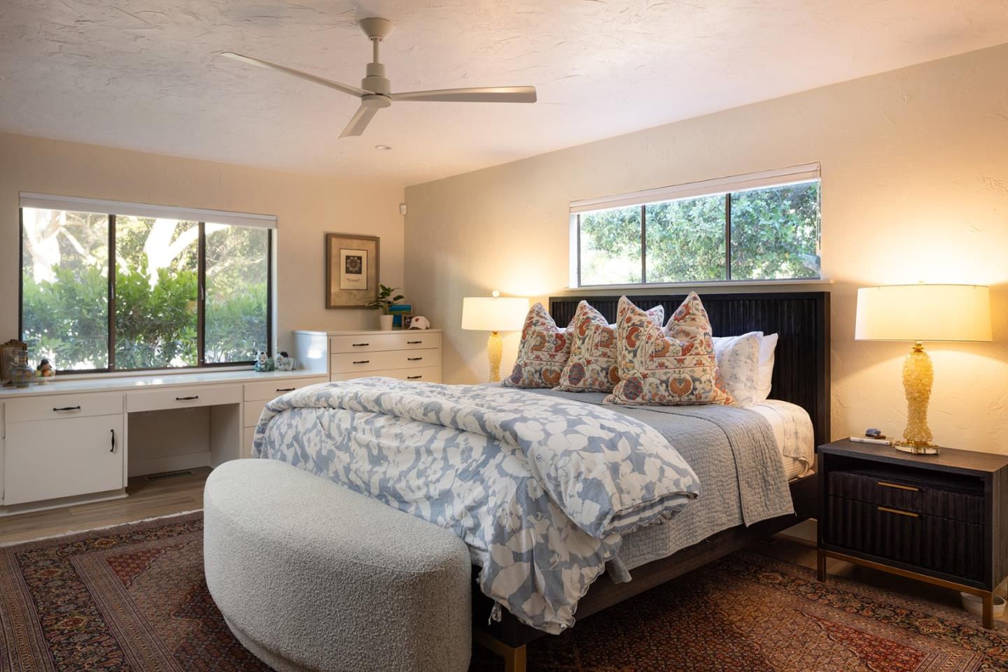 2 A La Rancheria Carmel Valley, CA 93924 - Photo 21 of 46 a bedroom with a large bed and a large window