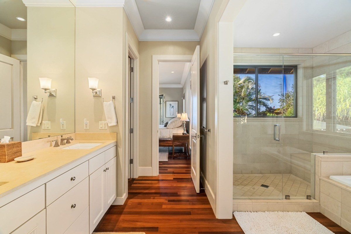 1050 F Puu Road, Unit 1 Kalaheo, HI 96741 - Photo 15 of 25 a spacious bathroom with a shower and a sink