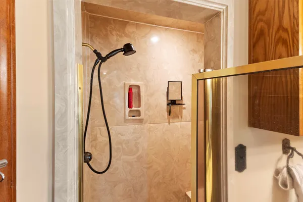 a bathroom with a shower