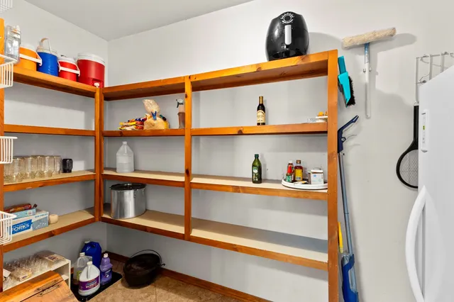 a view of a storage and utility room