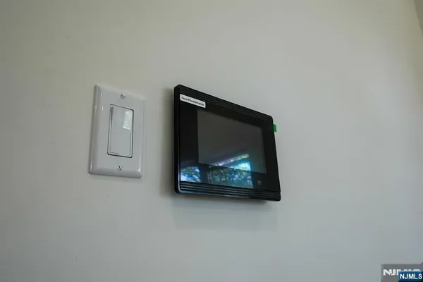 a view of a bench in room