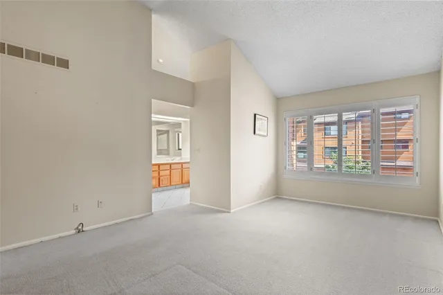 an empty room with closet