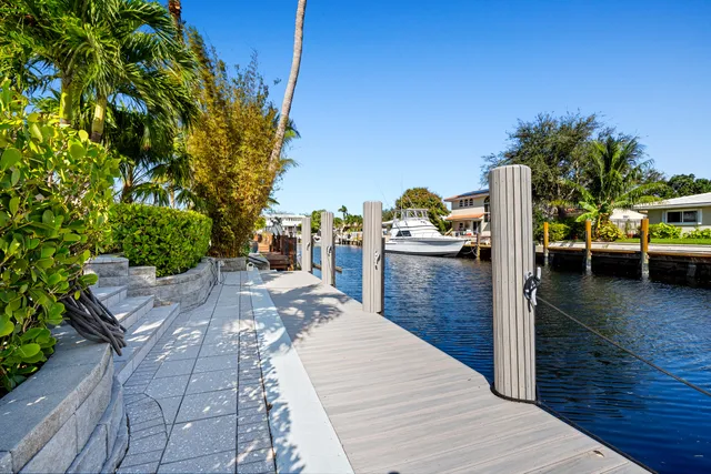 an aerial view of a house with a garden
