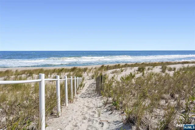 a view of a room with an ocean view