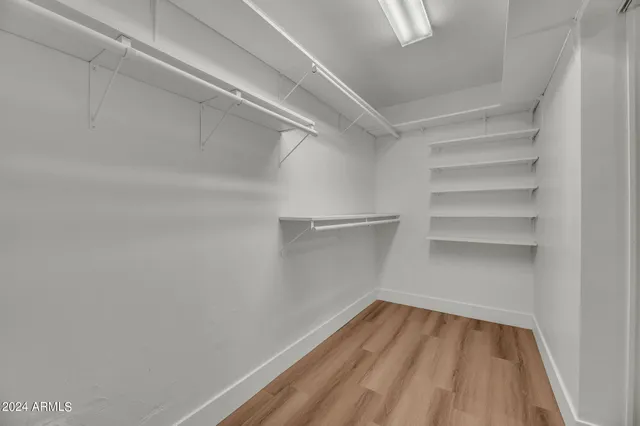 a view of a room with empty racks