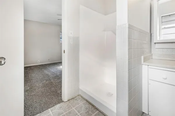 a view of bathroom with shower