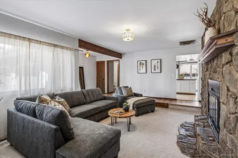 a living room with furniture and a couch