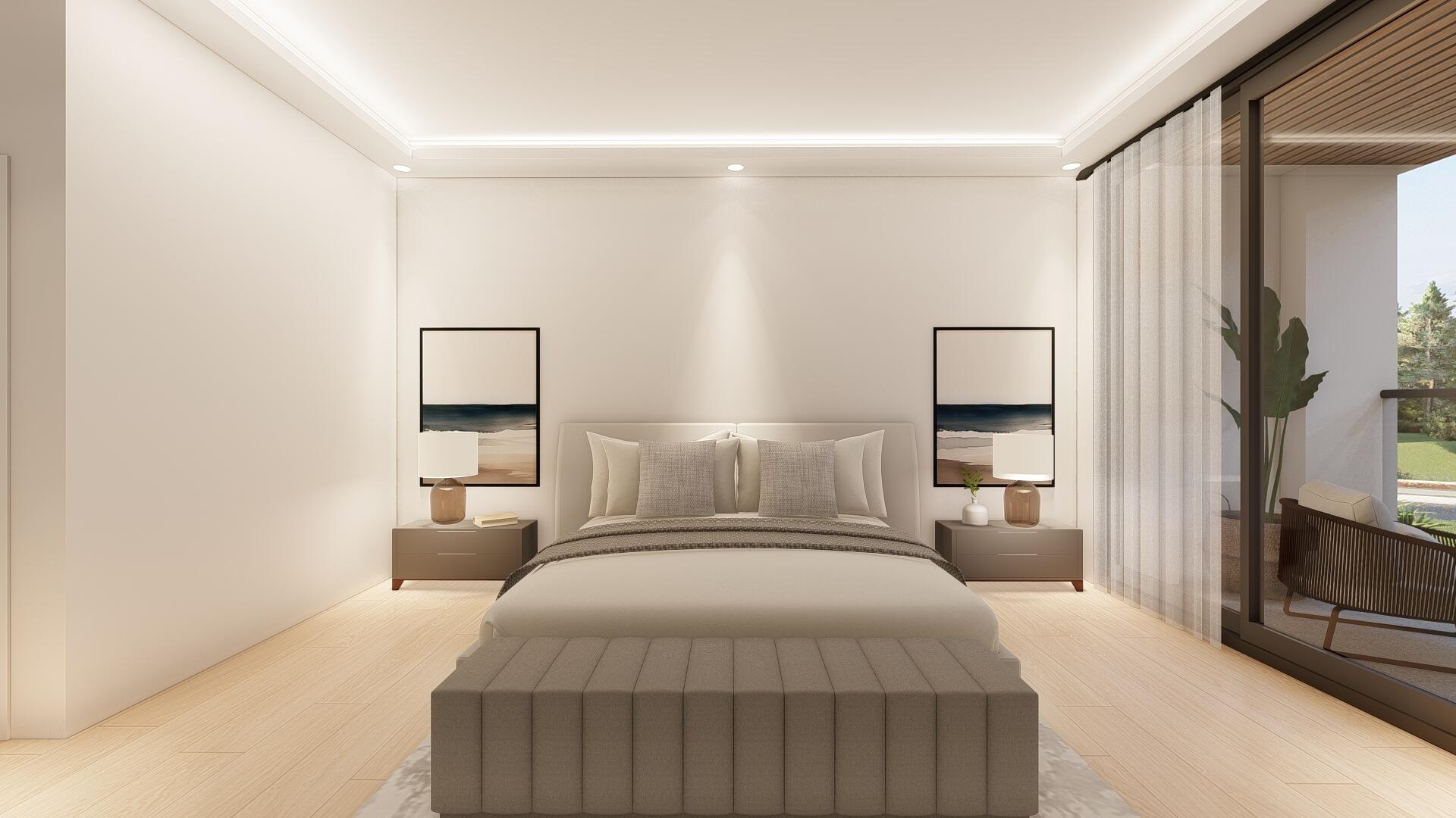 16 Seaside Avenue Key Largo, FL 33037 - Photo 79 of 140 a bedroom with a bed and a flat tv screen