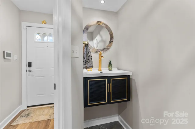 a view of a hallway with entryway