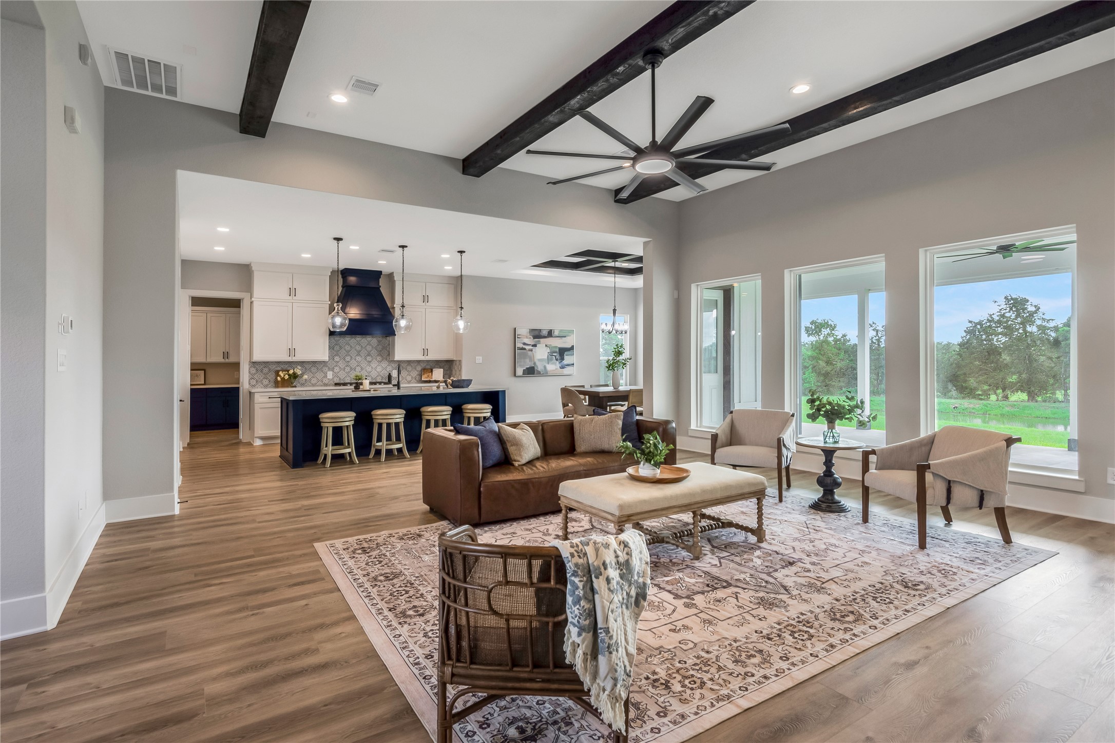 1404 Bluebonnet Ridge Drive Chappell Hill, TX 77426 - Photo 14 of 49 View of family room, kitchen and breakfast nook