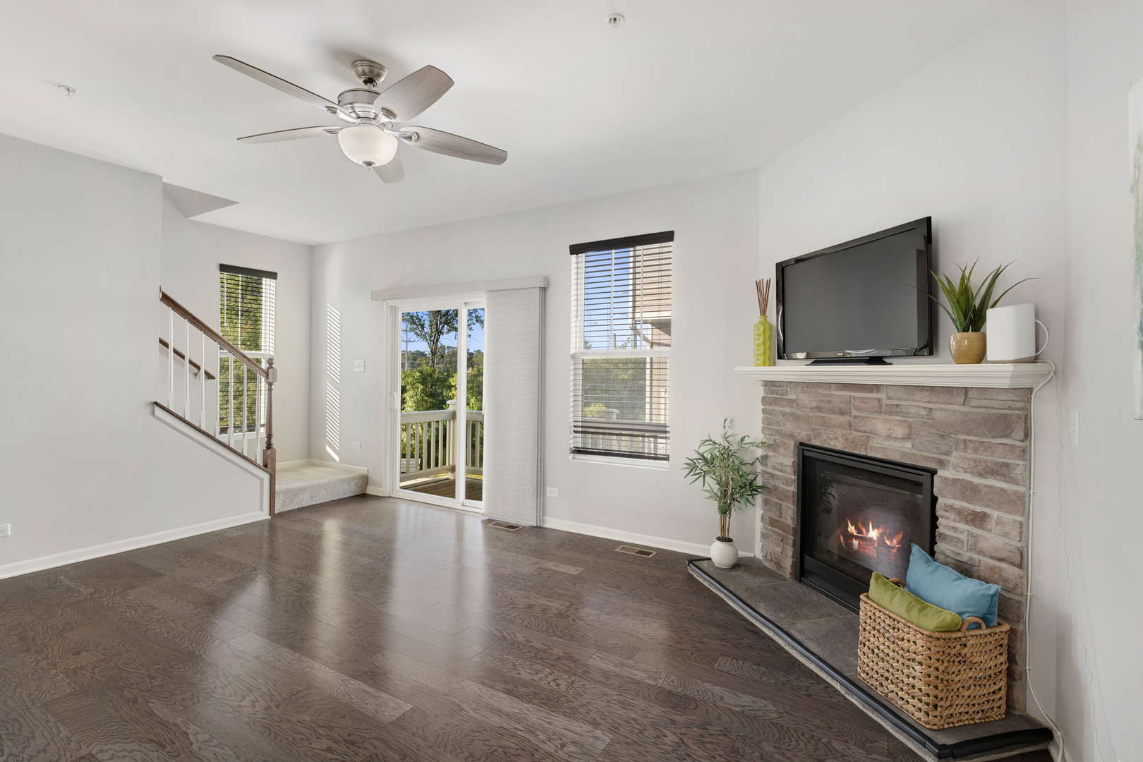 1108 Evergreen Avenue Des Plaines, IL 60016 - Photo 7 of 20 a living room with furniture and a fireplace