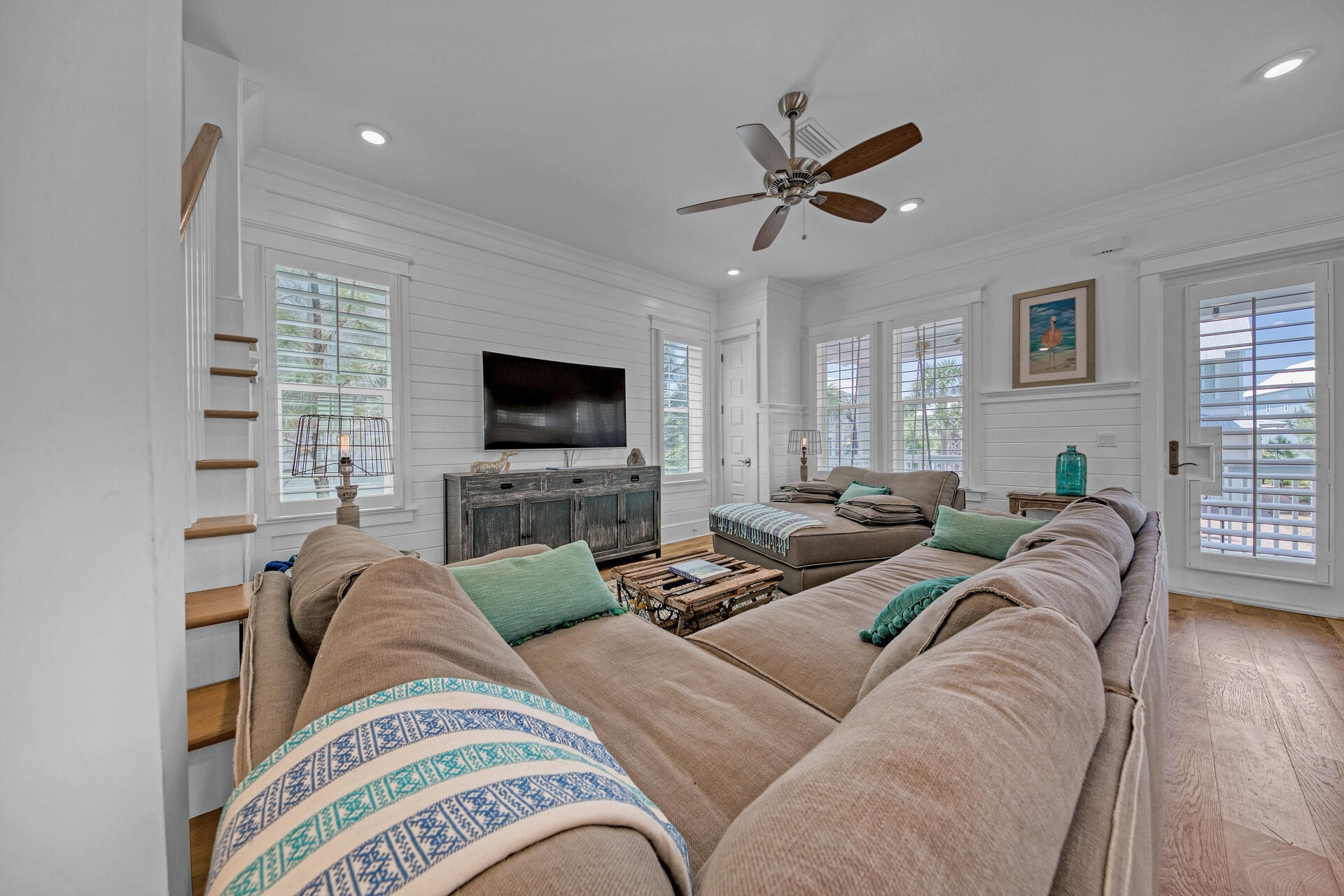 41 Clipper Street Inlet Beach, FL 32461 - Photo 7 of 48 a living room with furniture and a flat screen tv