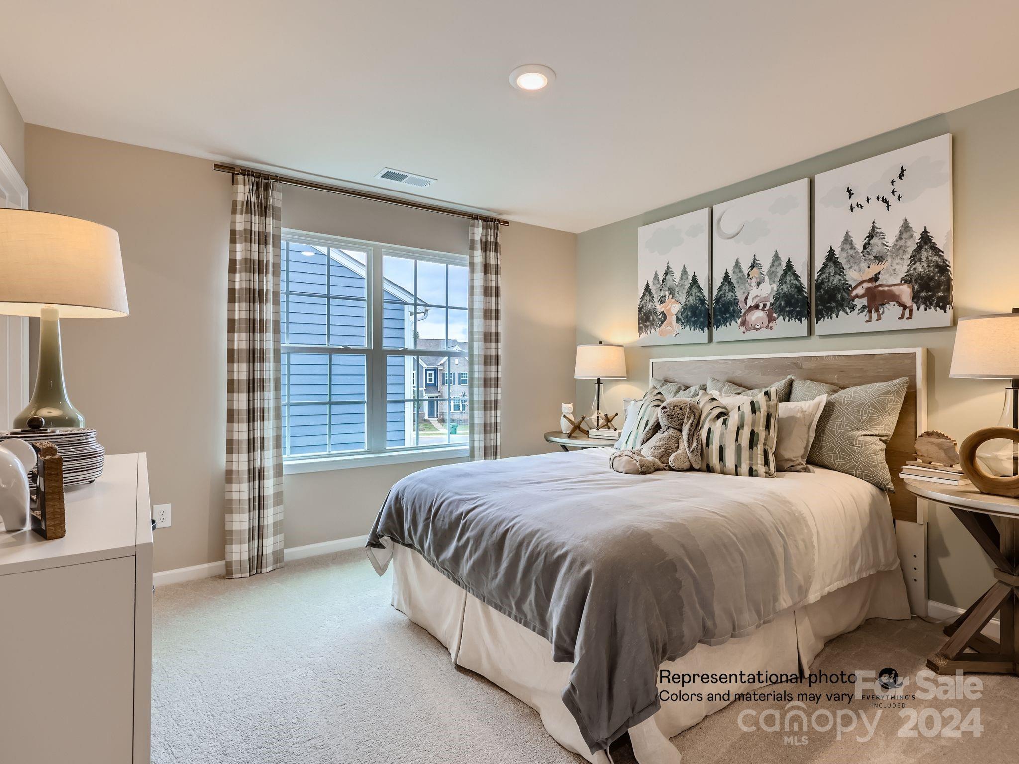 4468 Doyle Rdg Road Maiden, NC 28650 - Photo 14 of 16 a bedroom with a bed lamp and a large window