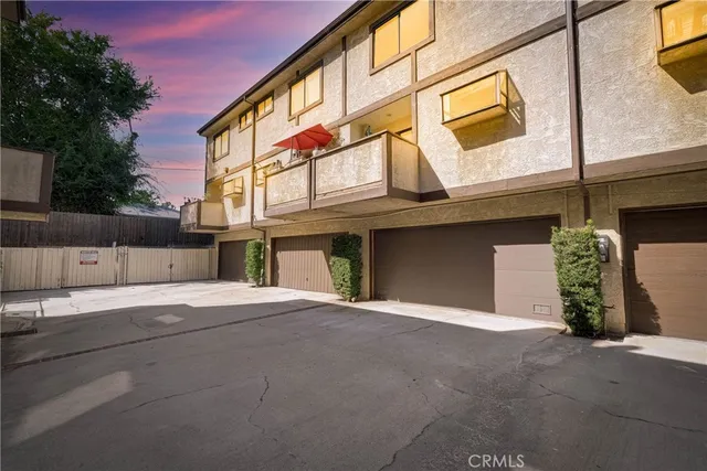 a view of an entrance of the building