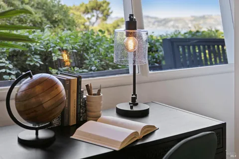 a view of workspace with a window