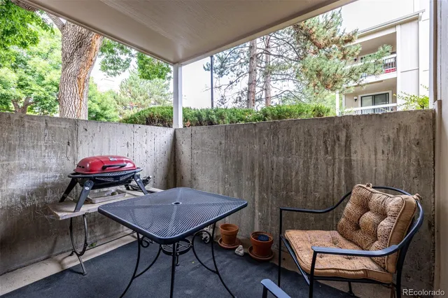 a view of a outdoor seating area