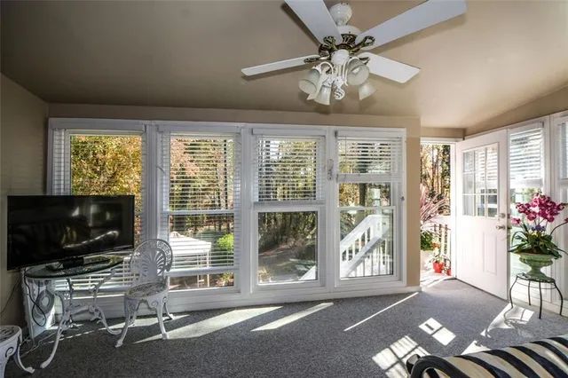 a backyard of a house with lots of green space
