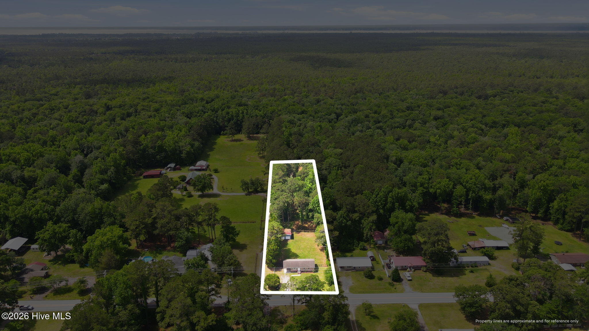 1040 Broad Creek Road New Bern, NC 28560 - Photo 38 of 47 Front aerial view of lot *Lines are approximate and for illustrative purposes only*