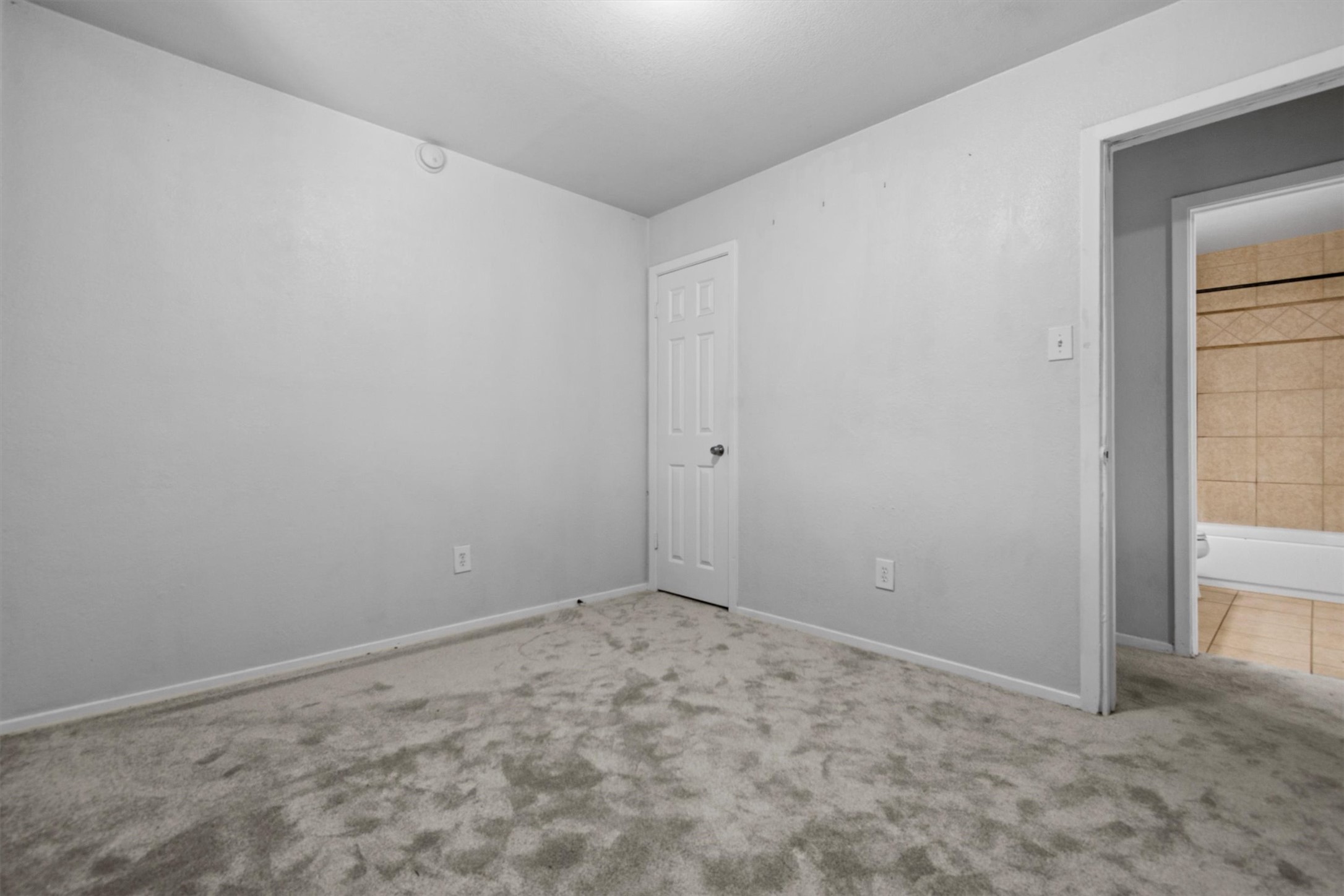 3627 Menchaca Road, Unit 204 Austin, TX 78704 - Photo 21 of 23 An inviting room awaits personalization, complete with soft carpeting and an adjacent bathroom.