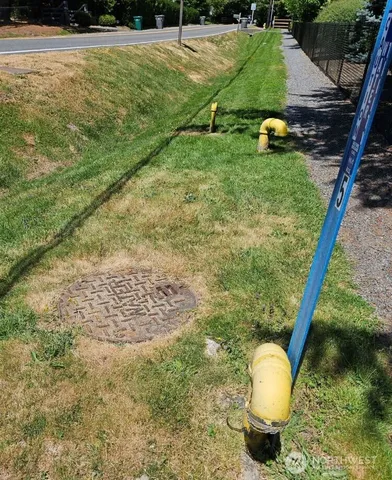 a view of a yard with a sink